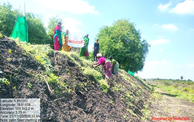 Village Farmers gathered for Palm Sapling plantation.png